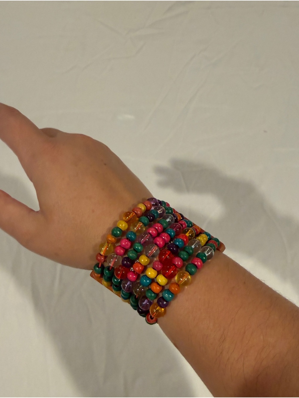 Multicolor Beaded Stretch Bracelet - Vibrant Color Mix